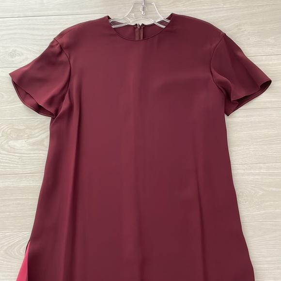 SALE! Valentino Burgundy & Pink Column Silk Maxi Dress - Picture 6 of 13